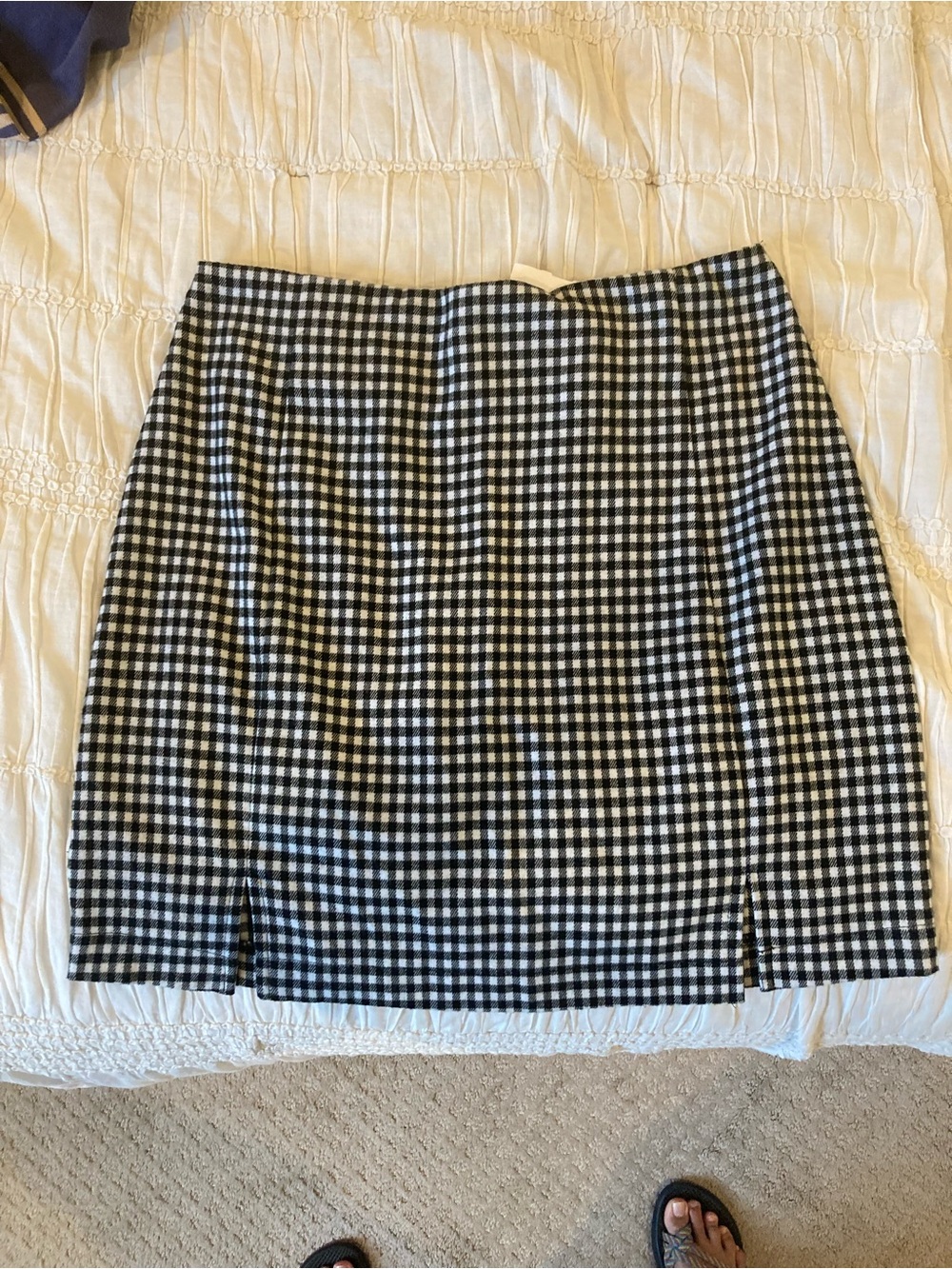Eyeshadow Black and White Gingham Mini Skirt